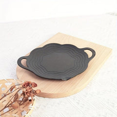 Pre Seasoned Round Cast Iron Grill Pan for BBQ and Camping