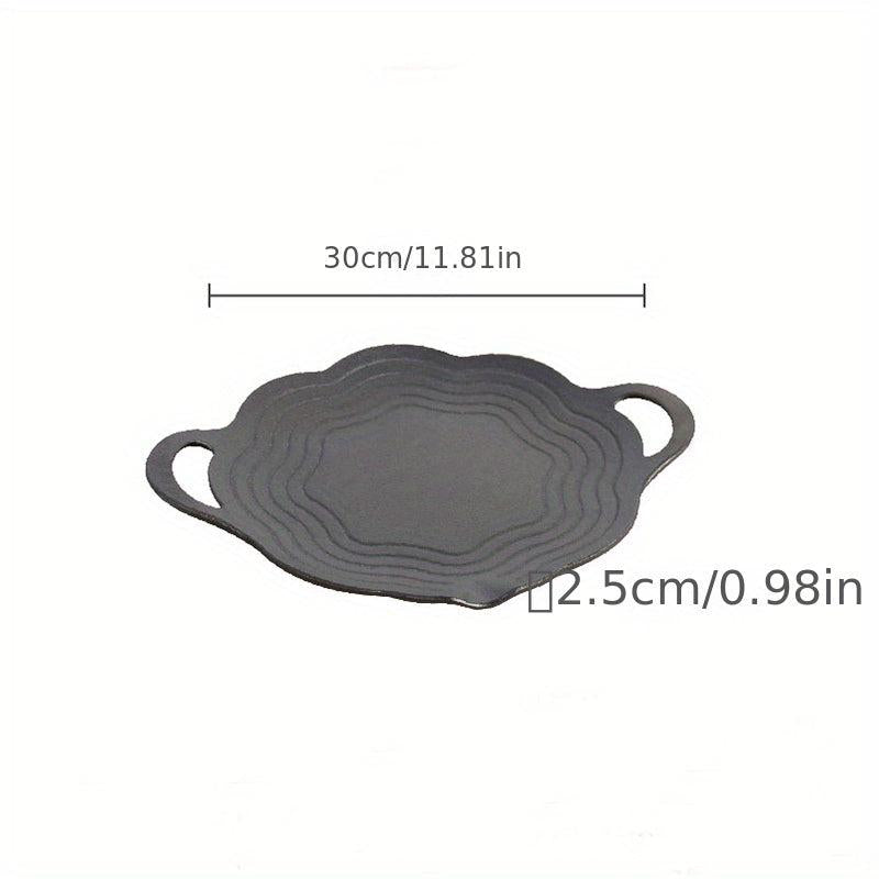 Pre Seasoned Round Cast Iron Grill Pan for BBQ and Camping