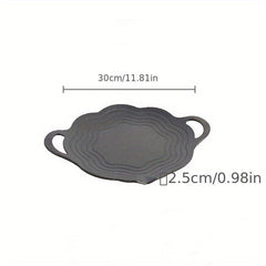 Pre Seasoned Round Cast Iron Grill Pan for BBQ and Camping