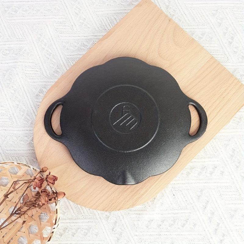 Pre Seasoned Round Cast Iron Grill Pan for BBQ and Camping