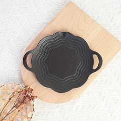 Pre Seasoned Round Cast Iron Grill Pan for BBQ and Camping
