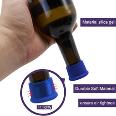 5 Reusable Silicone Wine Stoppers Airtight Seal for Bottles Glasses