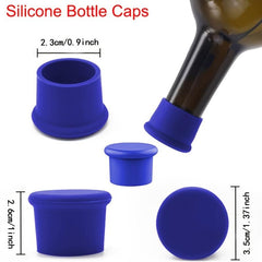 5 Reusable Silicone Wine Stoppers Airtight Seal for Bottles Glasses