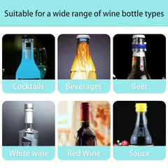 5 Reusable Silicone Wine Stoppers Airtight Seal for Bottles Glasses