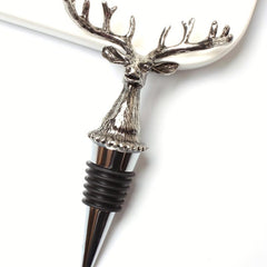 Christmas Deer Head Wine Bottle Stopper Silvery Metal Sealing