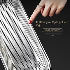 Stainless Steel Cutlery Basket - Square Mesh Fruit Vegetable Drain Basket