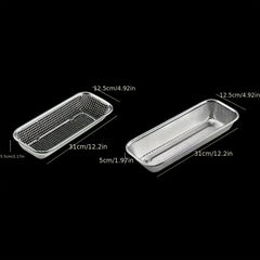 Stainless Steel Cutlery Basket - Square Mesh Fruit Vegetable Drain Basket