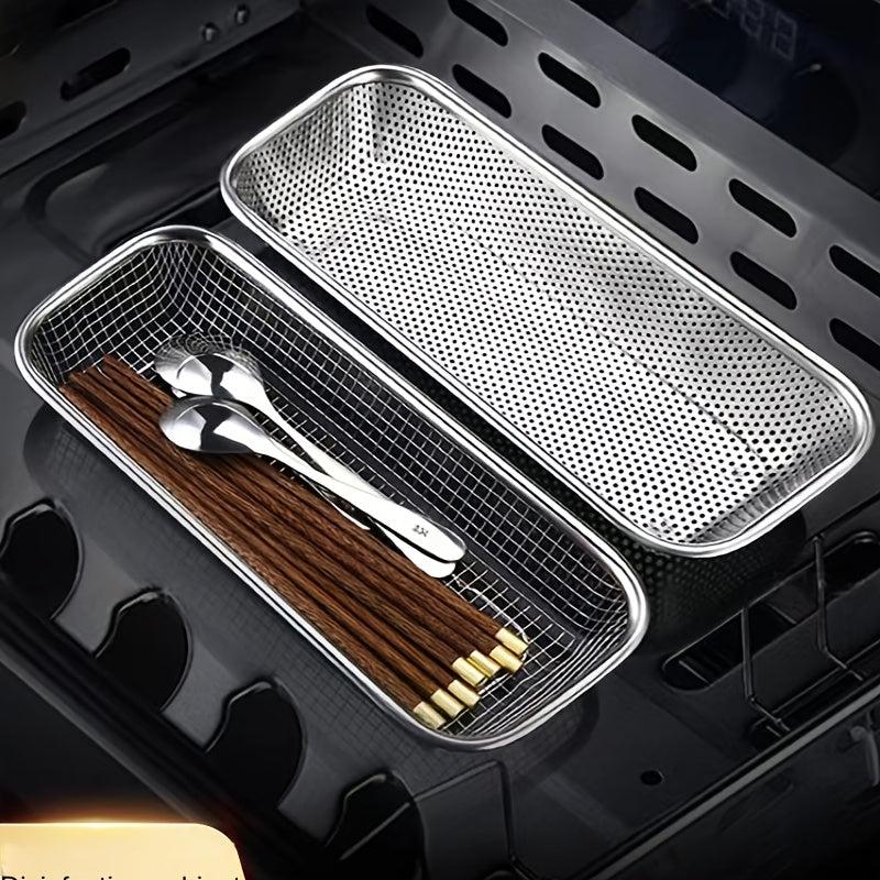 Stainless Steel Cutlery Basket - Square Mesh Fruit Vegetable Drain Basket