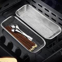 Stainless Steel Cutlery Basket - Square Mesh Fruit Vegetable Drain Basket