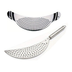 Stainless Steel Pot Strainer Hand Held Pot Drainer Fruit Washing Filter