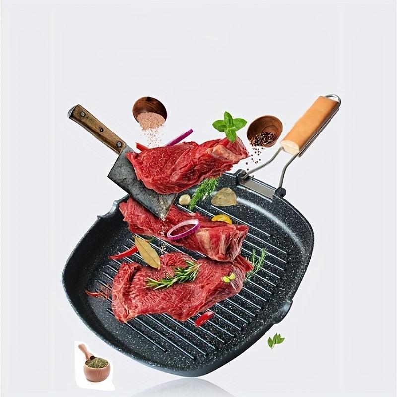 Pre-Seasoned Cast Iron Steak Pan - Stove Top Griddle Pan