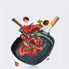 Pre-Seasoned Cast Iron Steak Pan - Stove Top Griddle Pan