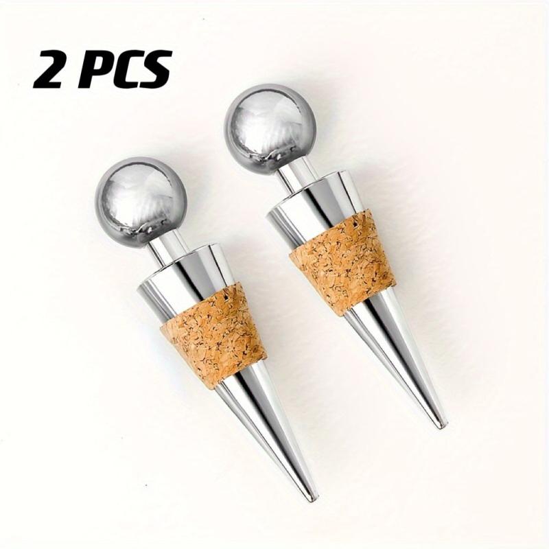 5pcs Wine Stopper Stainless Steel Red Wine Stopper Bottle Cork