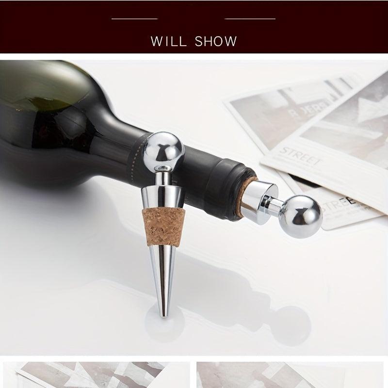 5pcs Wine Stopper Stainless Steel Red Wine Stopper Bottle Cork