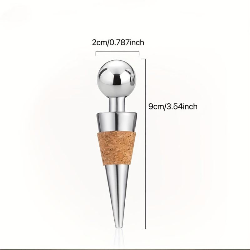 5pcs Wine Stopper Stainless Steel Red Wine Stopper Bottle Cork