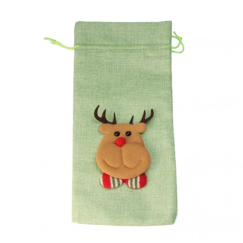 4pcs Christmas Wine Bottle Cover Xmas Party Decor Santa Claus Snowman Elk