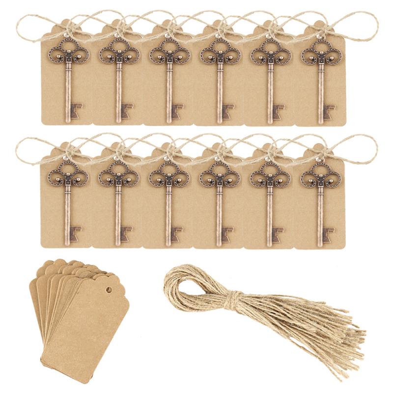 50pcs Skeleton Key Bottle Openers Copper For Beer Wine Juice Openings