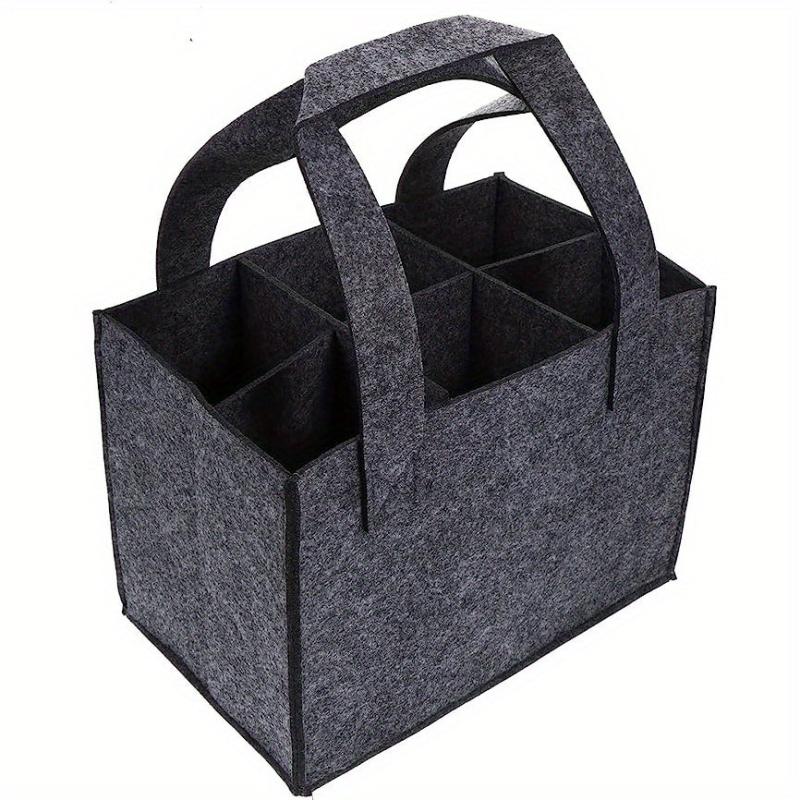 6 Bottles Wine Bag Felt Storage Tote Portable Travel Gift Organizer