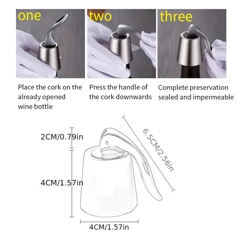 Stainless Steel Wine Bottle Opener & Stopper Set