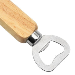 Portable Wooden Handle Beer Bottle Opener Oak and Stainless Steel Material