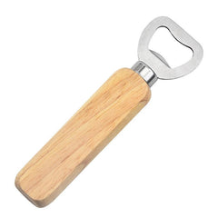 Portable Wooden Handle Beer Bottle Opener Oak and Stainless Steel Material