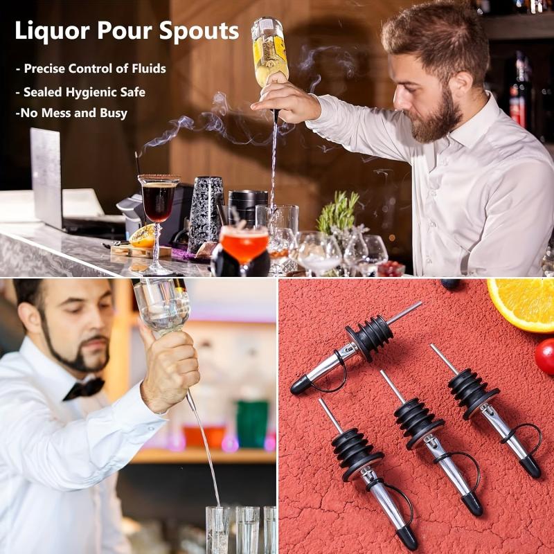 Stainless Steel Pourers Liquor Bottle Pourers And Vinegar Tapered Stopper Spout