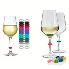 24pcs Silicone Drink Markers Wine Glass Charms - Cocktails Martinis