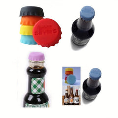 6 Pcs Silicone Wine Beer Bottle Stoppers Colorful Reusable Practical Bottle Caps