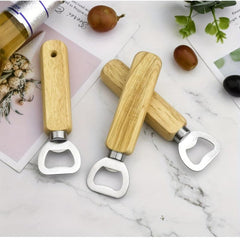 Wood Handle Can Opener Bottle Opener Bartender Wine Beer Soda Glass Cap Opener