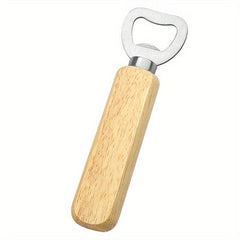Wood Handle Can Opener Bottle Opener Bartender Wine Beer Soda Glass Cap Opener