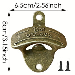 Wall Mounted Bottle Opener Beer O' Clock Metal Opener BBQ DIY Solid Beer Opener