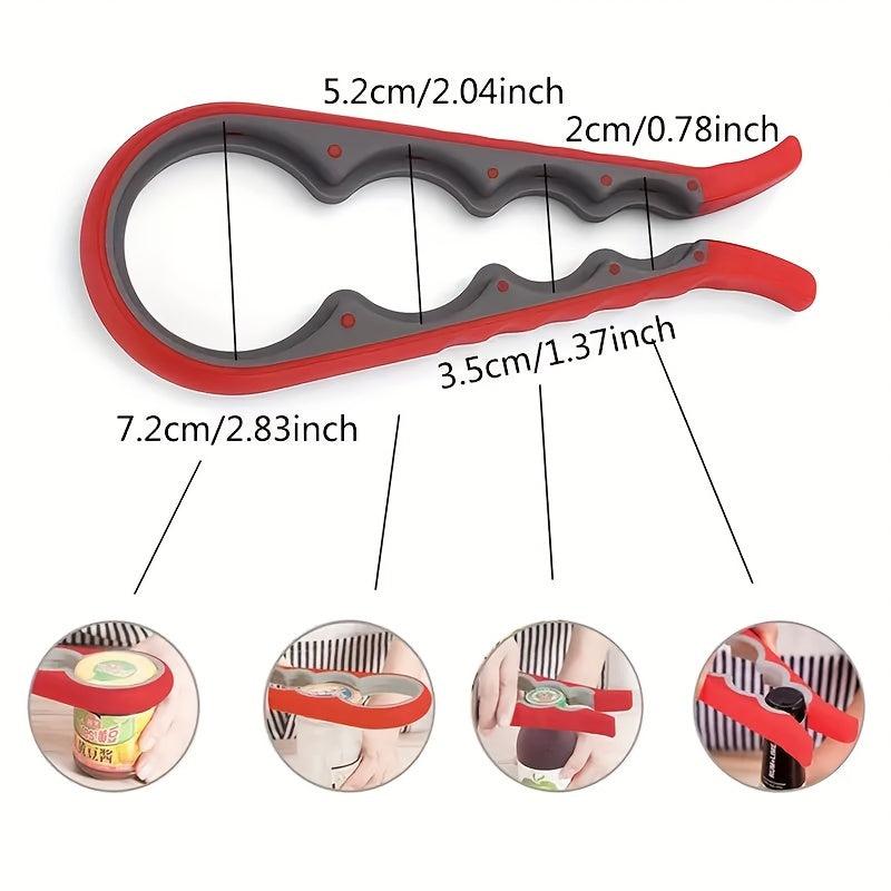 4 in 1 Jar Opener Bottle Gripper with Silicone Handle