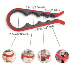 4 in 1 Jar Opener Bottle Gripper with Silicone Handle