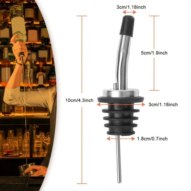 12pcs Stainless Steel Liquor Bottle Pourers Pack