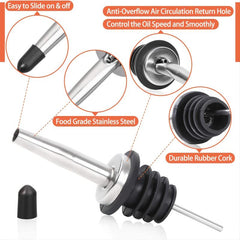 12pcs Stainless Steel Liquor Bottle Pourers Pack