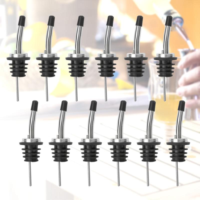12pcs Stainless Steel Liquor Bottle Pourers Pack