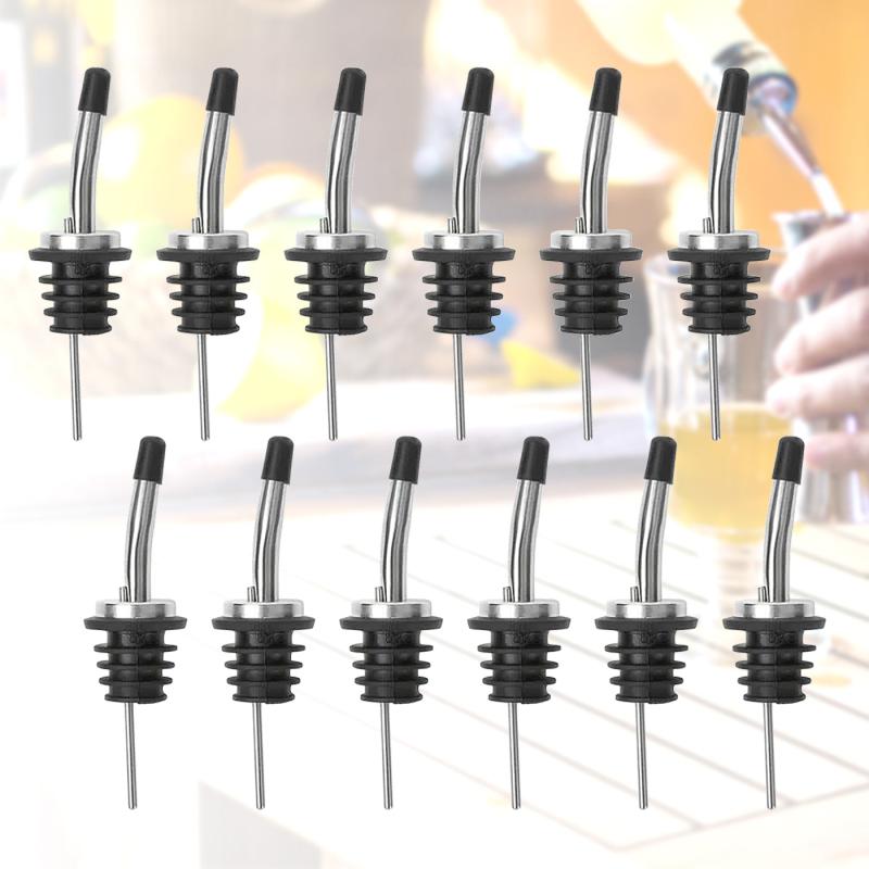 12pcs Stainless Steel Liquor Bottle Pourers Pack