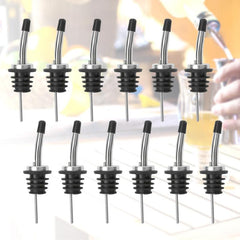 12pcs Stainless Steel Liquor Bottle Pourers Pack