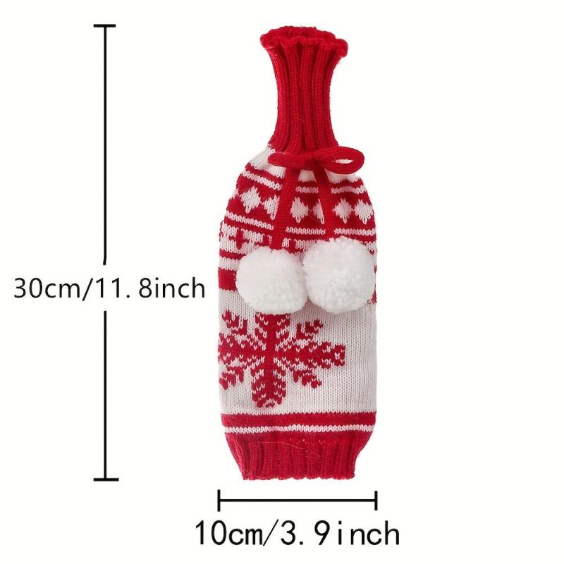 Christmas Snowman Wine Bottle Cover - Snowflake Pattern Holder
