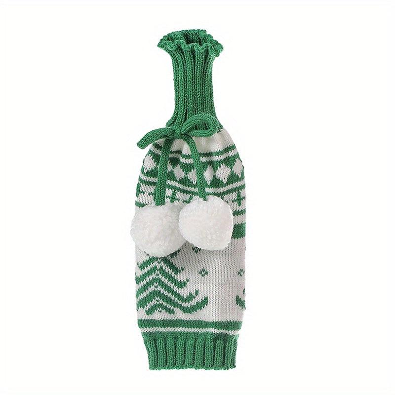 Christmas Snowman Wine Bottle Cover - Snowflake Pattern Holder