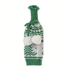Christmas Snowman Wine Bottle Cover - Snowflake Pattern Holder