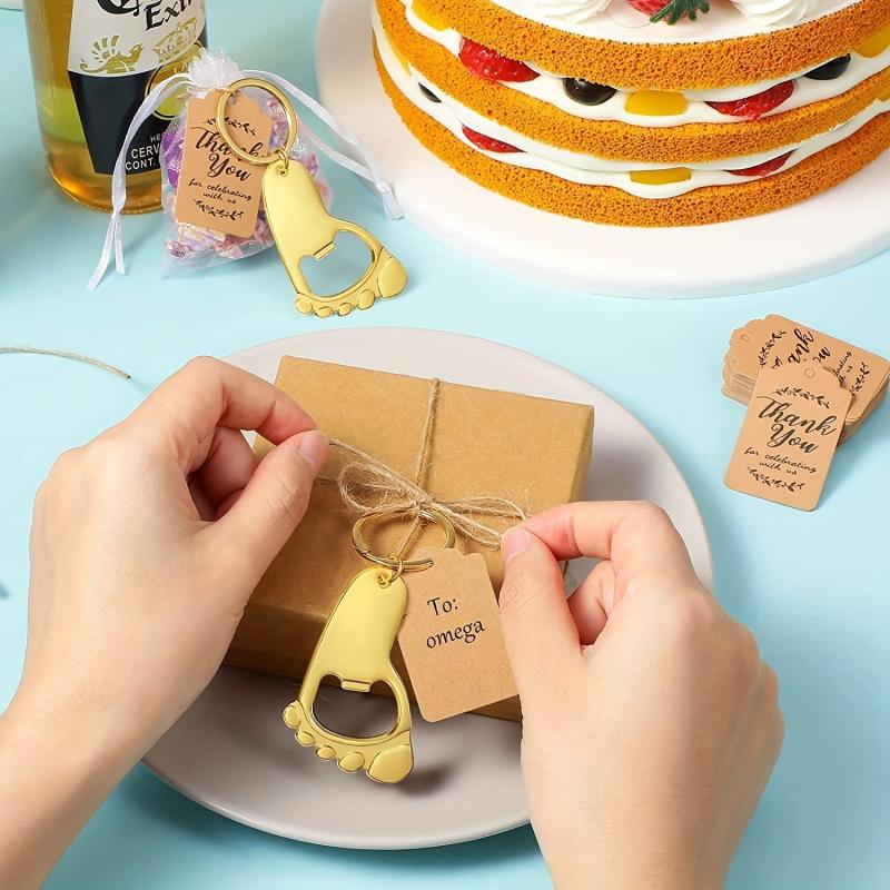 10pcs Footprint Keychain Bottle Opener Baby Shower Souvenirs