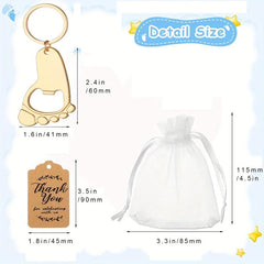 10pcs Footprint Keychain Bottle Opener Baby Shower Souvenirs