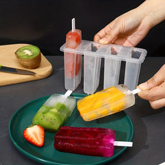 1pc Popsicle Mold 4 Cavity Ice Cream Mold DIY Homemade Popsicle Mold