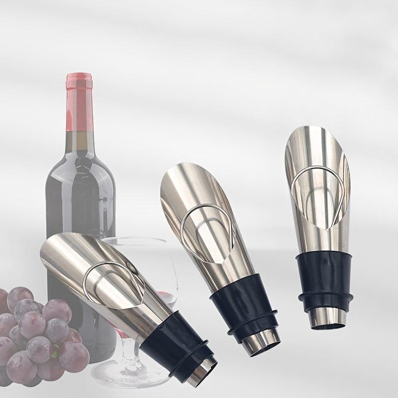 Stainless Steel Wine Pourer & Stopper Preserve Freshness