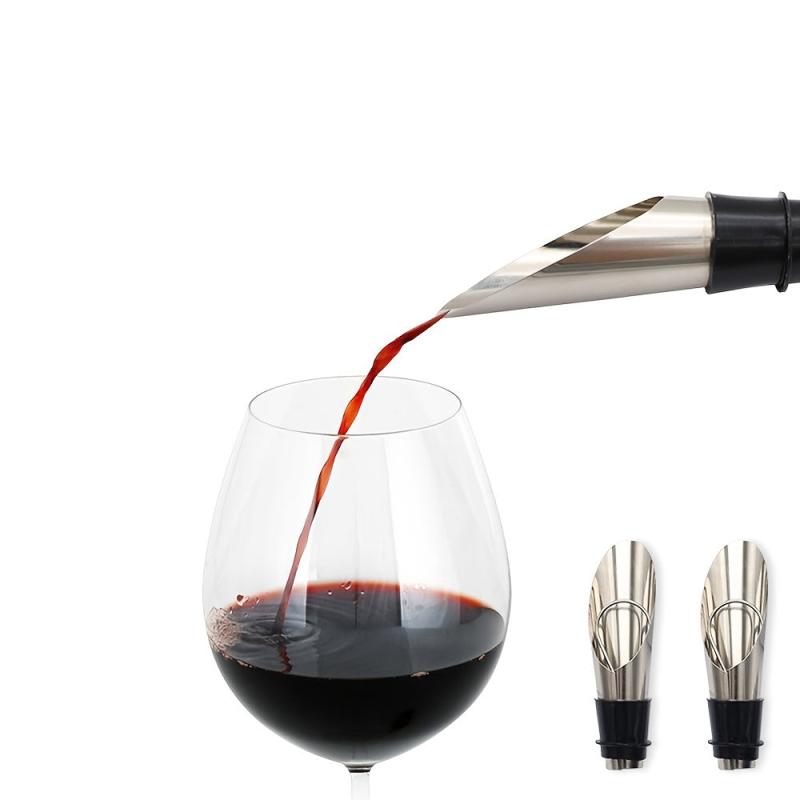 Stainless Steel Wine Pourer & Stopper Preserve Freshness
