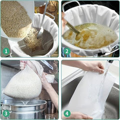 2pcs Reusable Fine Mesh Strainer Bag Drawstring Brew In A Bag for Home Brewing