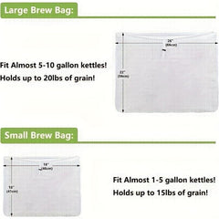 2pcs Reusable Fine Mesh Strainer Bag Drawstring Brew In A Bag for Home Brewing