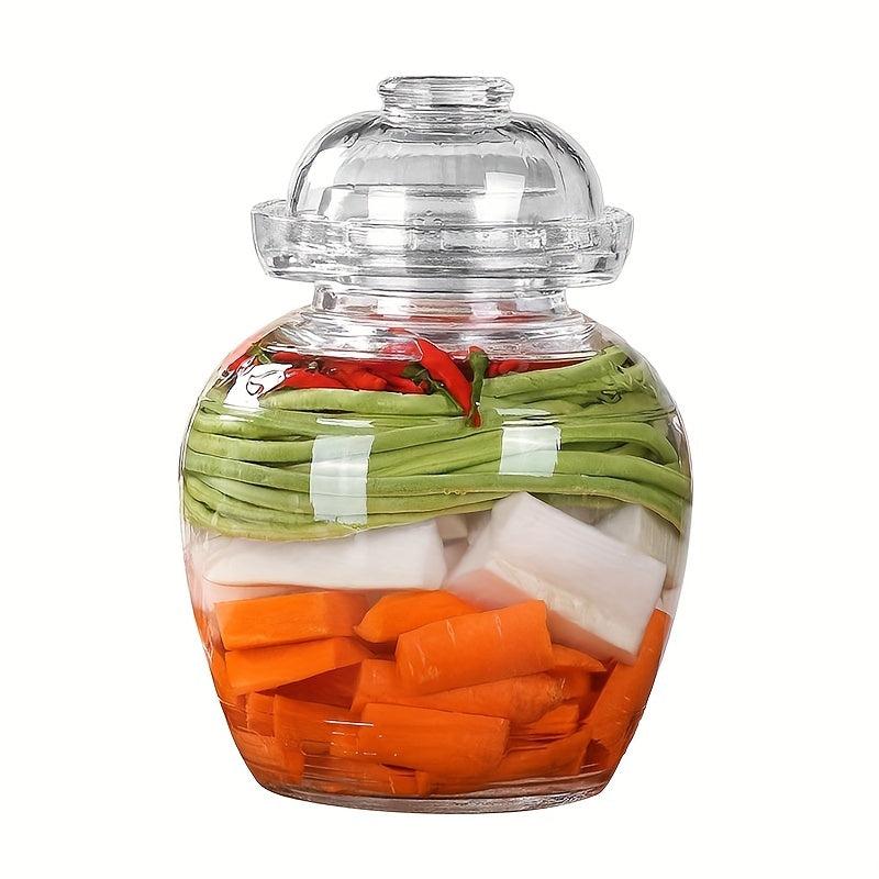 2500ml Glass Pickle Jar with Water Seal for Pickles Kimchi Sauerkraut