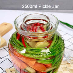 Glass Pickle Jar Fermentation Kit Crock Water Seal Airlock Lid Pickle Jar